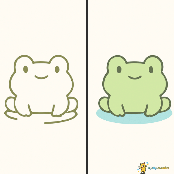 Frog in the Water Drawing