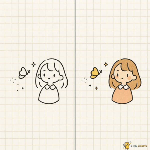 Girl Looking at Butterfly idea