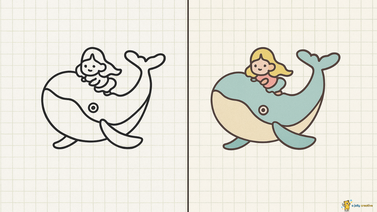 Girl Riding a Whale
