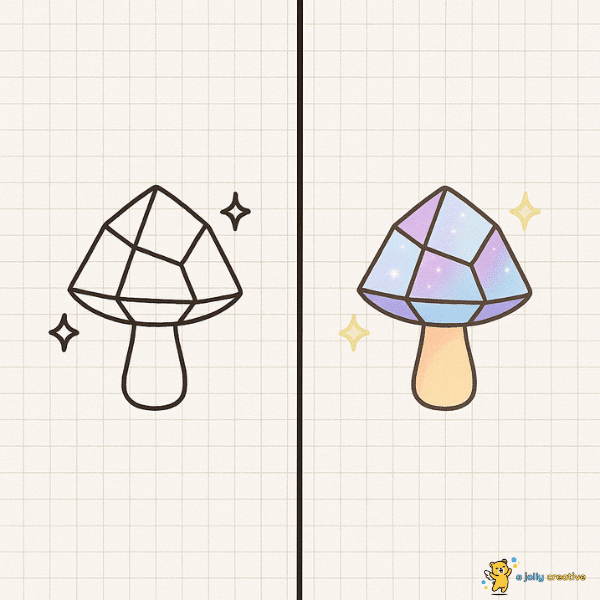 Glowing Crystal Mushroom Drawing