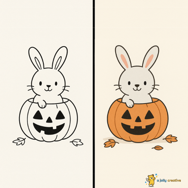 Halloween Bunny with Pumpkin idea