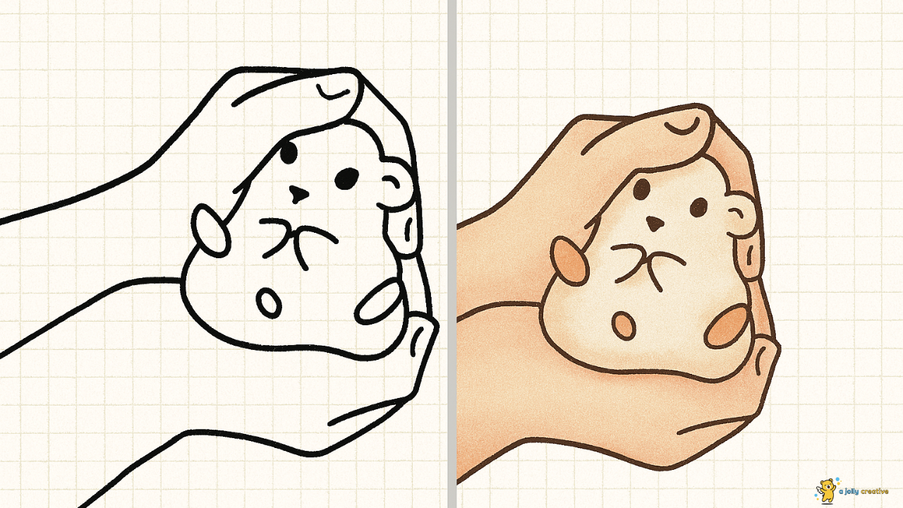 Hamster & Butterfly Drawing idea idea 2