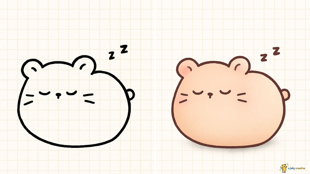 Hamster Sleeping Drawing idea 1