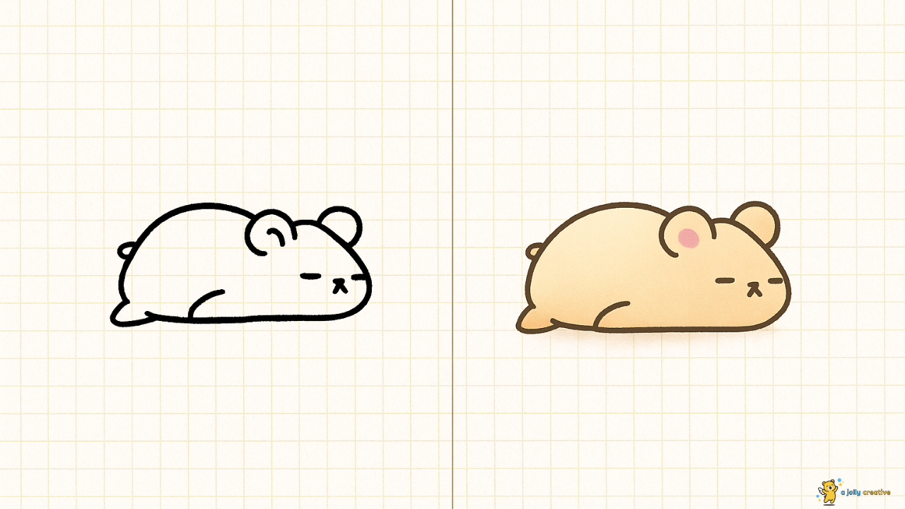 Hamster Sleeping Drawing idea -2