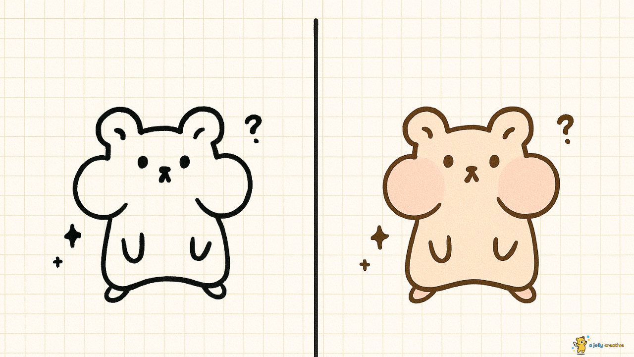Hamster Storing Food Drawing idea-2