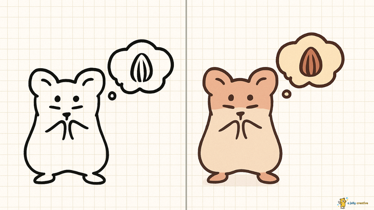 Hamster Thinking About Food Drawing idea 1
