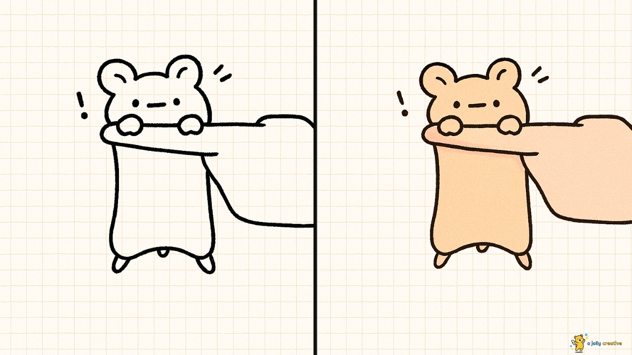 Hamster and Human Hand Drawing idea