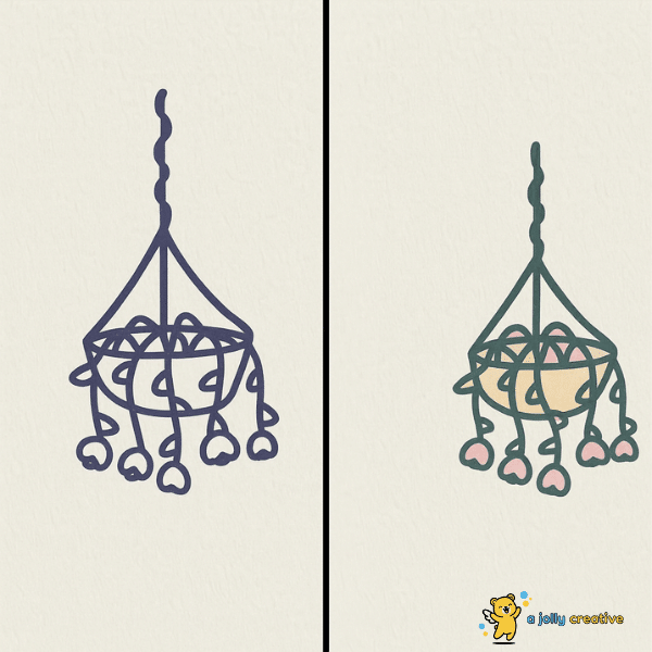 Hanging Flower Pot Drawing idea