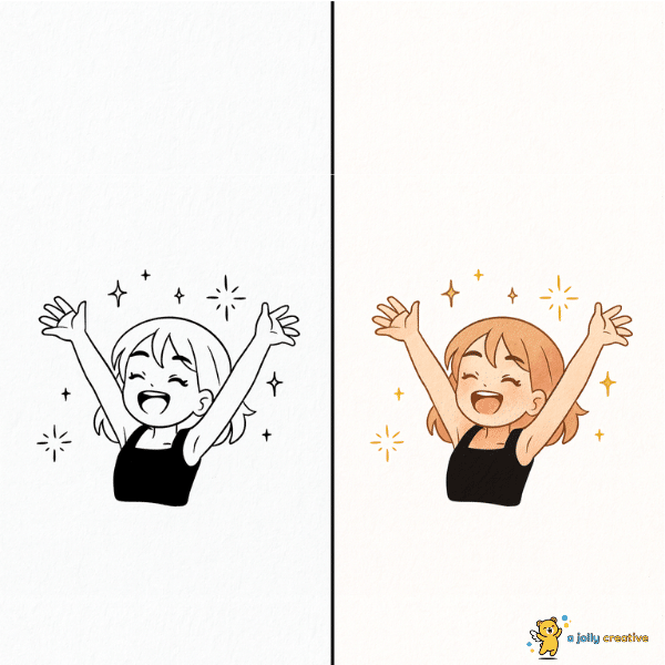 Happy Anime Girls Drawing idea-1