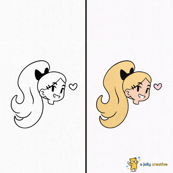 Happy Anime Girls Drawing idea-3