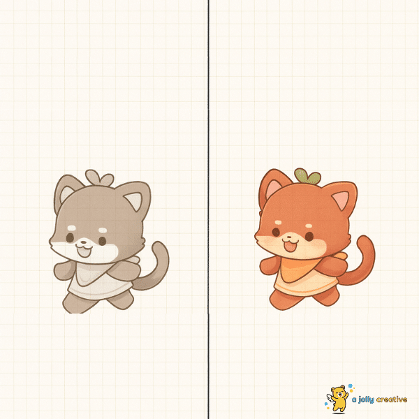 Happy Carrot Cat Drawing