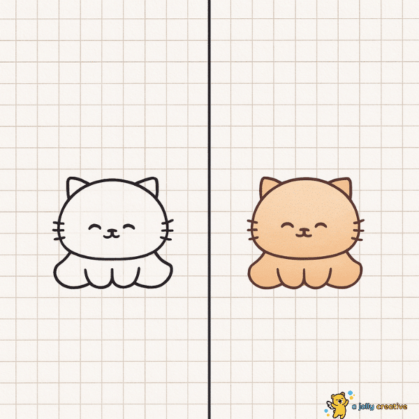 Happy Cat Drawing idea