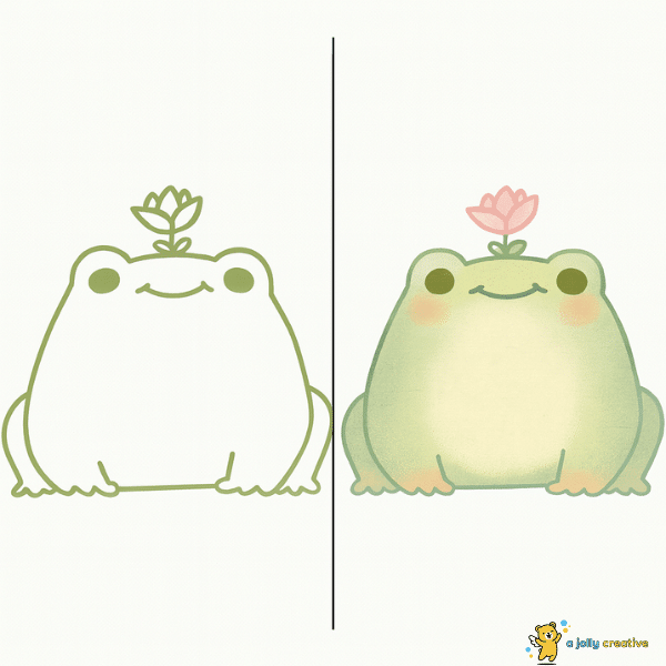 Happy Frog With a Flower on Its Head idea