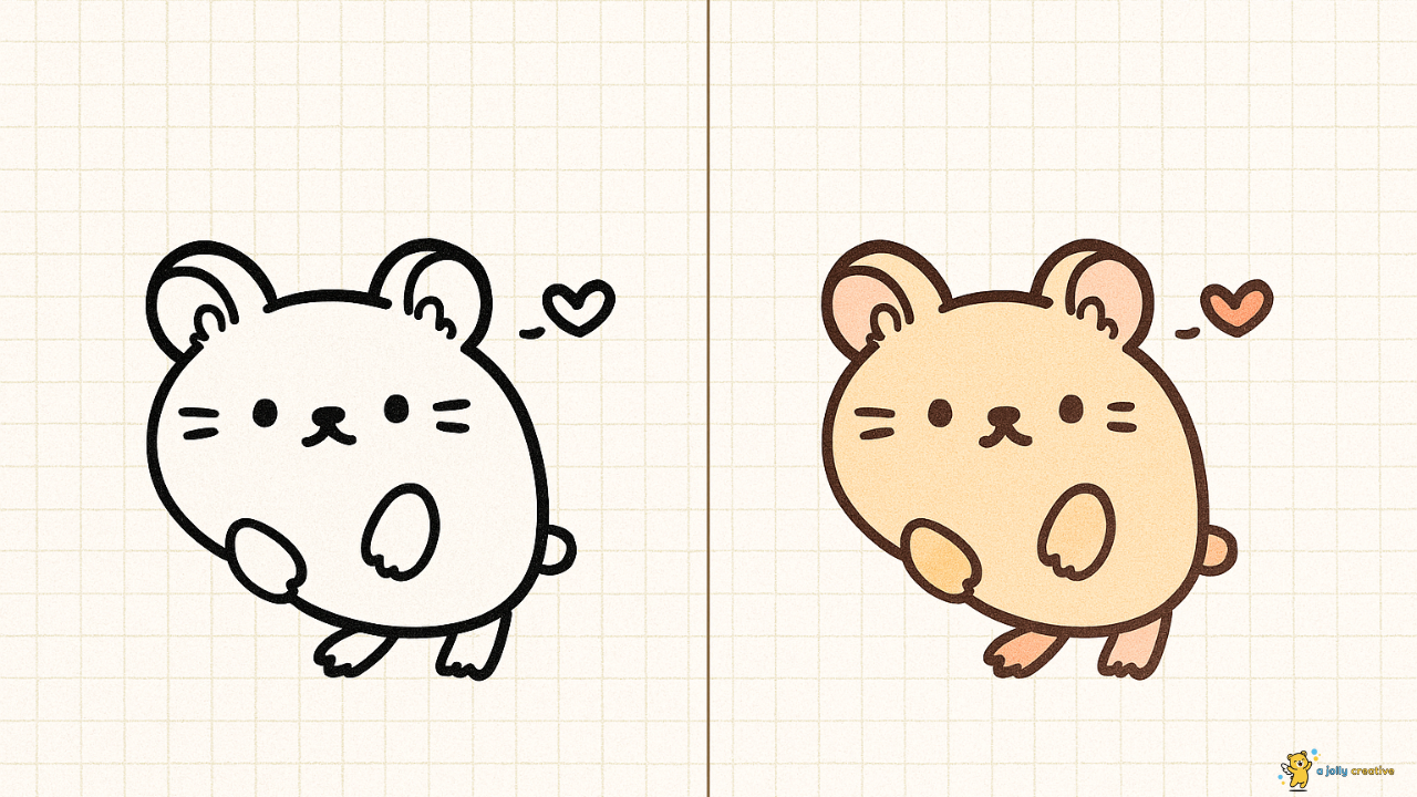 Happy Hamster Drawing idea-3