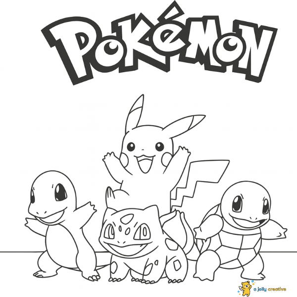 Happy Pikachu coloring -1