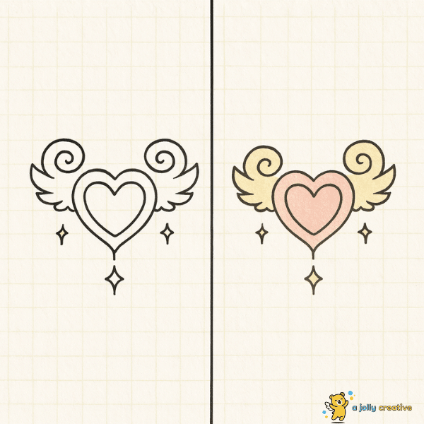 Heart with Wings Drawing idea