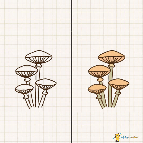 Honey Mushrooms Drawing idea