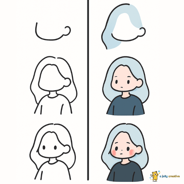 How to Draw Guide bule girl