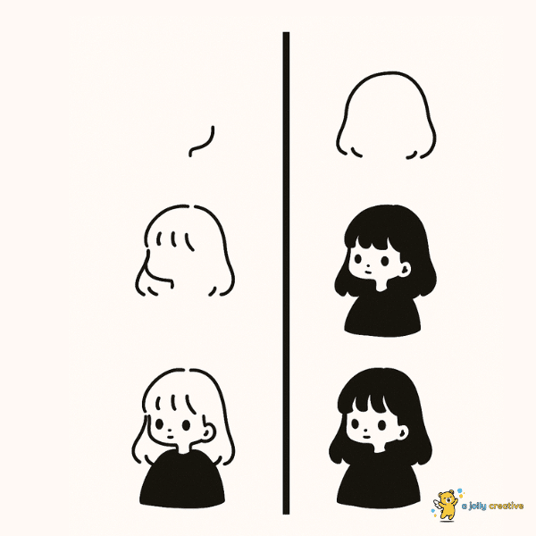 How to Draw Guide simple cute girl