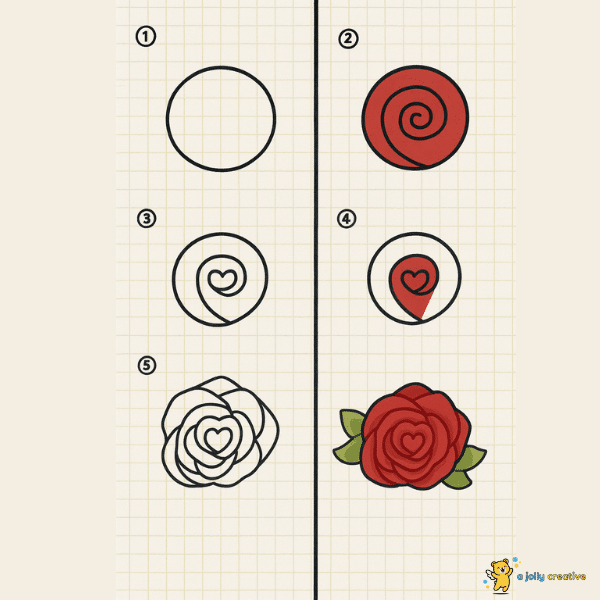 How to Draw a Rose -idea-2