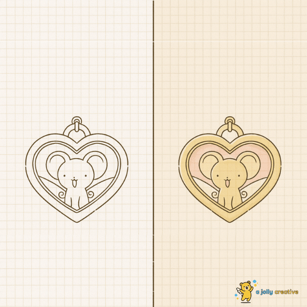 Kero-chan in Heart Locket drawing idea