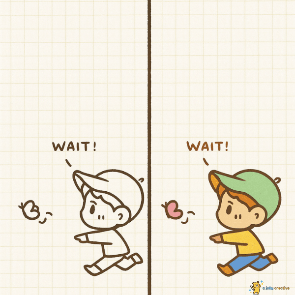 Little Boy and Butterfly Drawing