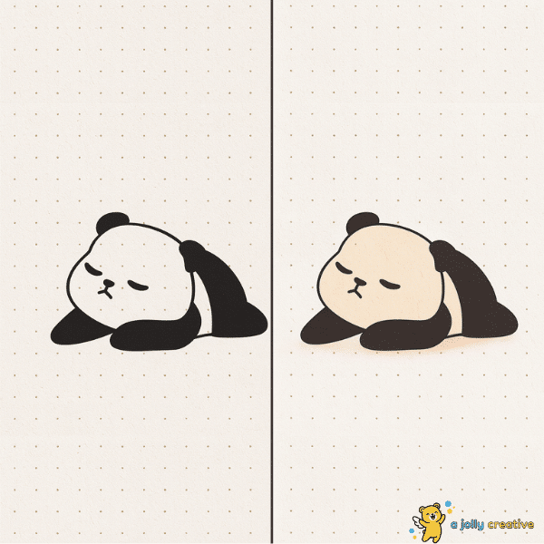 Little Panda Sleeping drawing idea