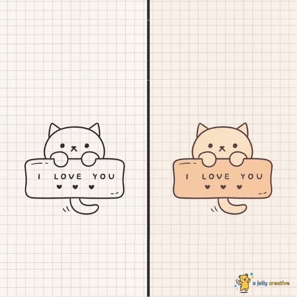 Love Cat drawing idea