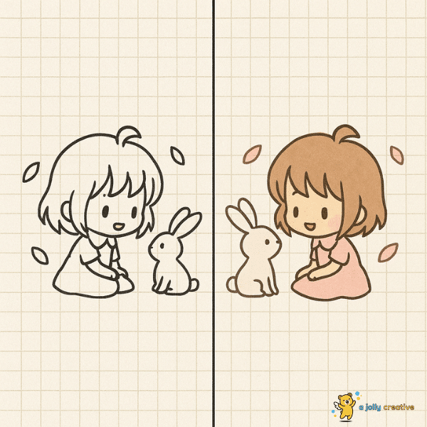 Magical Sakura with Bunny Companion