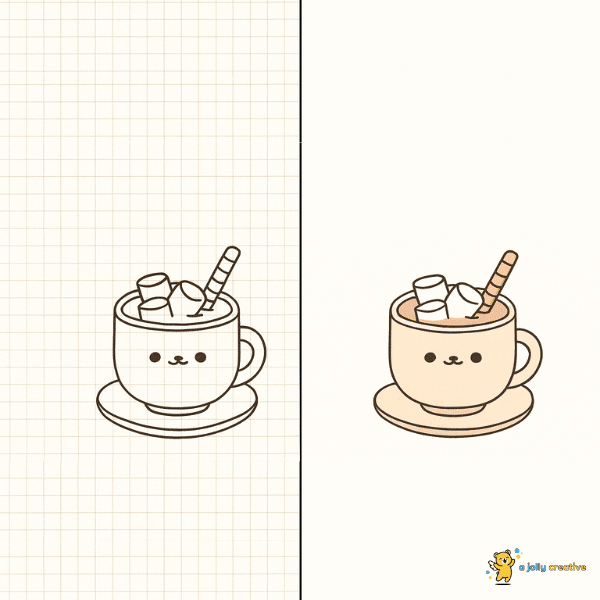 Marshmallows Cocoa Drawing idea
