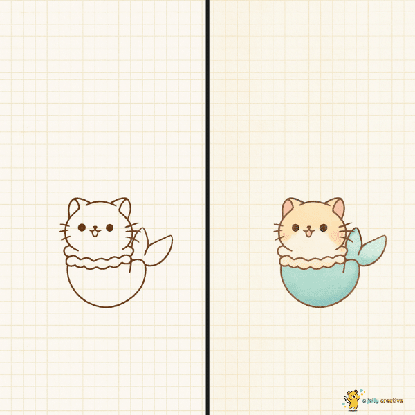 Mermaid Kitty Drawing-idea-1