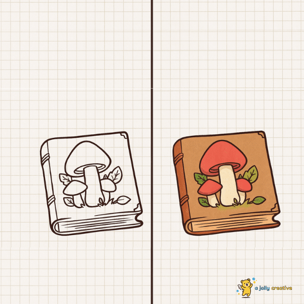 Mushroom Book Drawing idea