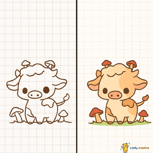 Mushroom Cow Drawing idea