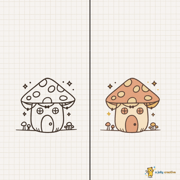 Mushroom House Drawing idea