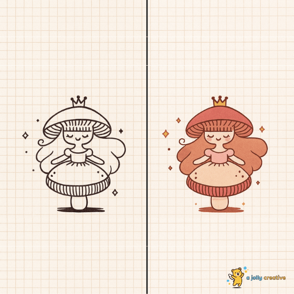 Mushroom Princess Drawing idea