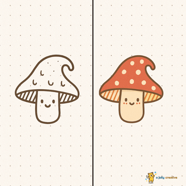 Mushroom in a Wizard Hat Drawing