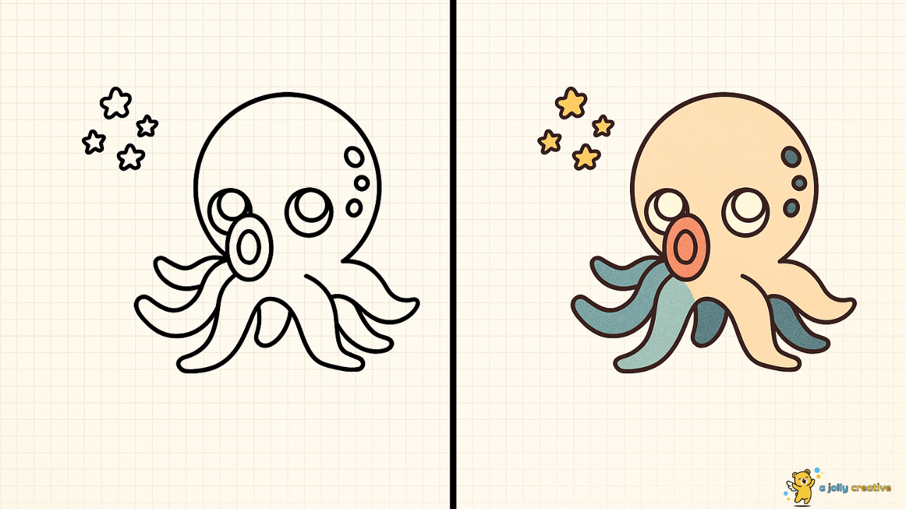 Ocean Squid Drawing