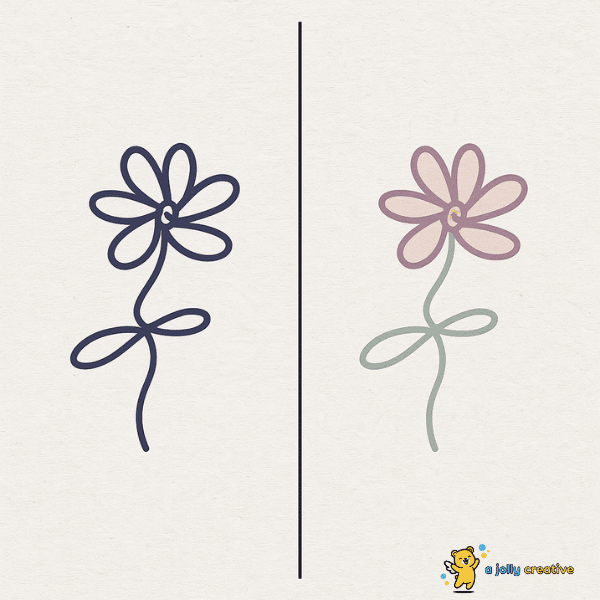 One Line Flower Drawing idea