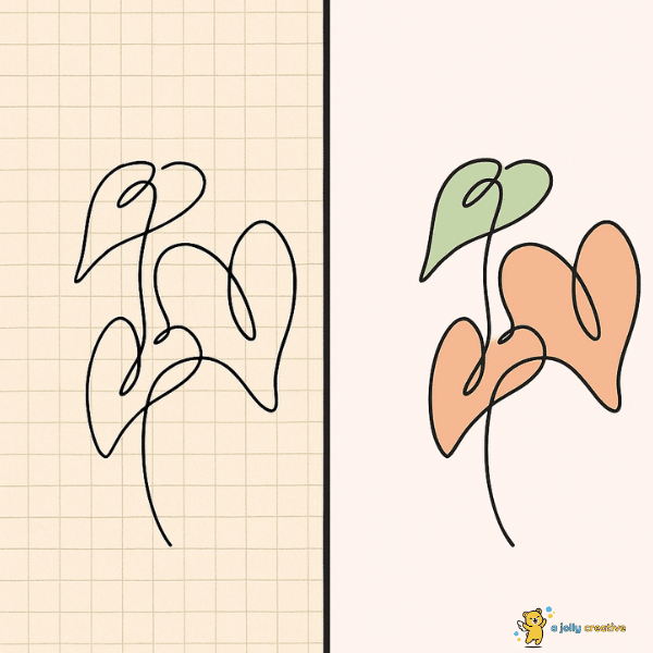 One Line Plants Drawing idea-1