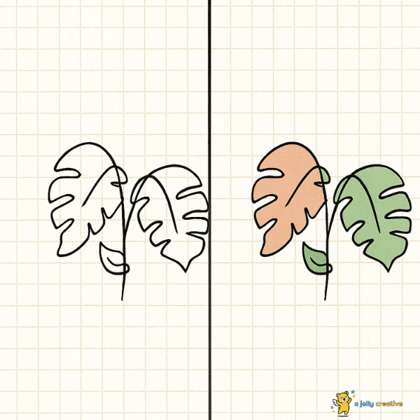 One Line Plants Drawing idea 2