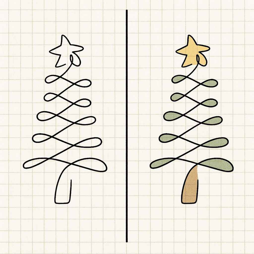 One Line Trees Drawing -2