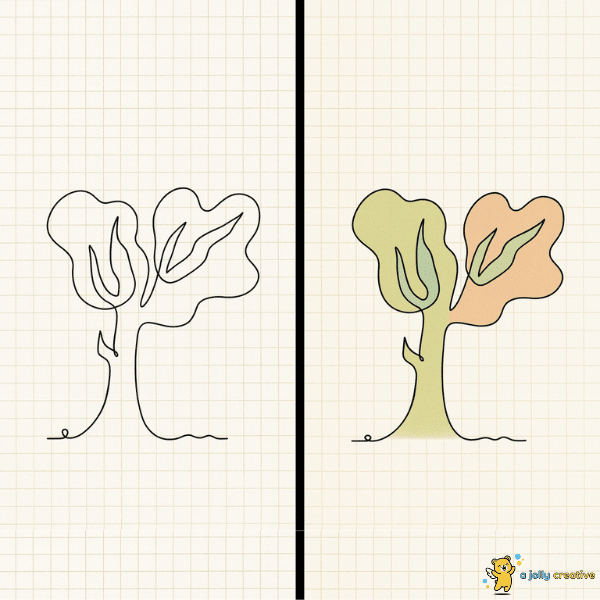 One Line Trees Drawing -3