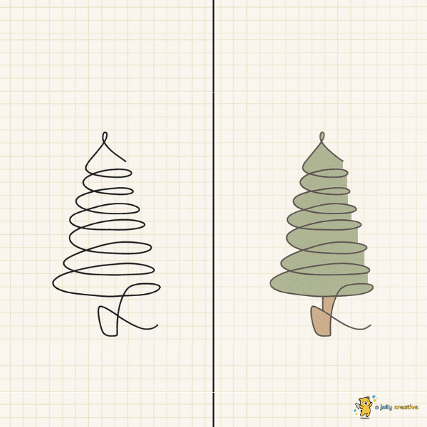 One Line Trees Drawing-idea-1