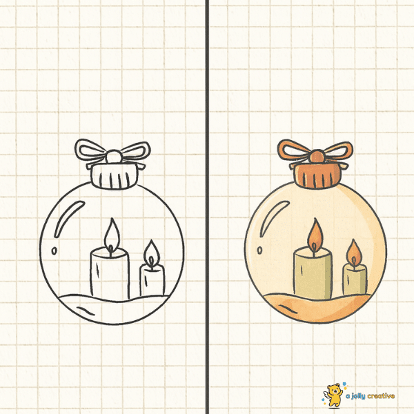 Ornament with Candles Drawing idea