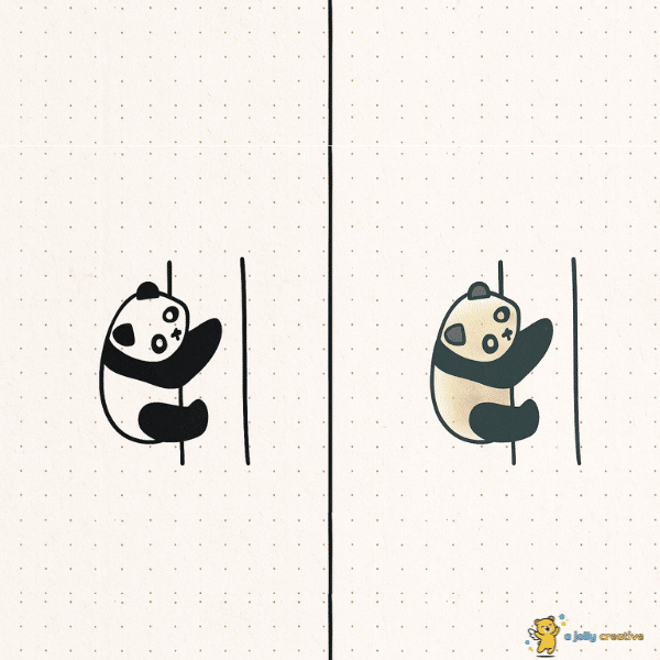 Panda Climbing Drawing idea