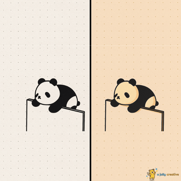 Panda Going Over Wall Drawing idea