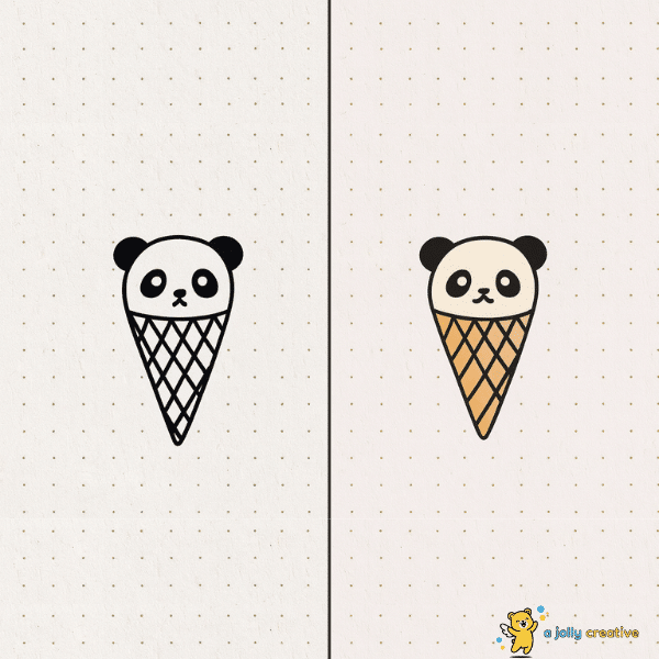 Panda Ice Cream Drawing idea