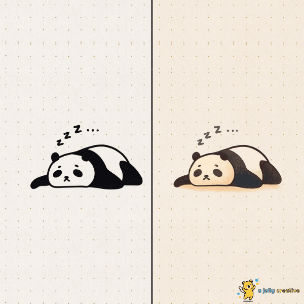 Panda Sleeping Drawing idea