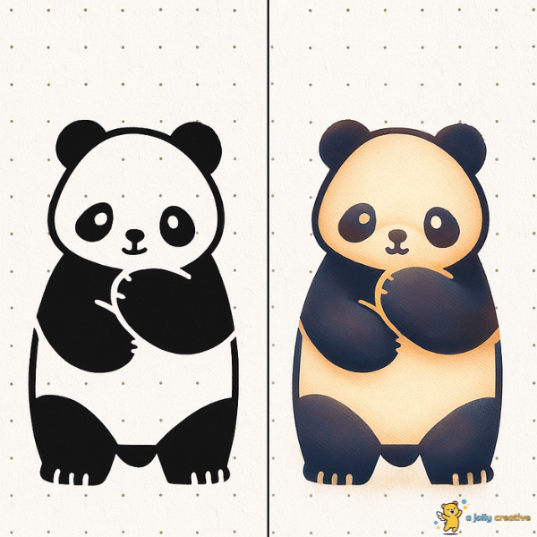 Panda Thinking Drawing