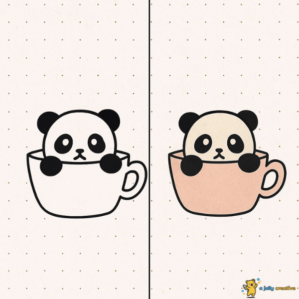 Panda in Cup Drawing idea